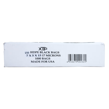 XTP 1/10 HDPE Black T-Shirt Bags, 7x5x15, 17 Microns, 100ct to 2,000ct