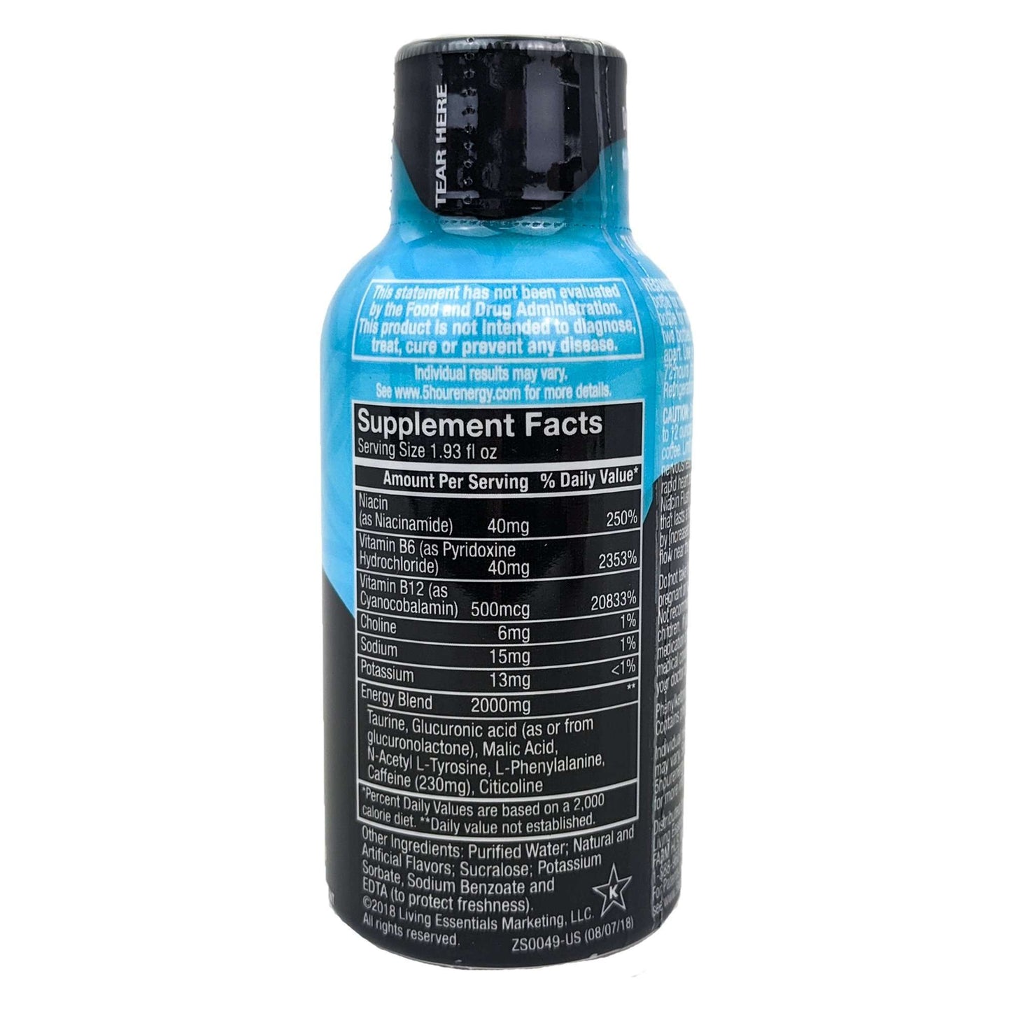 Extra Strength Blue Raspberry 5-Hour Energy Drink Shots 1.93oz - 1 Bottle