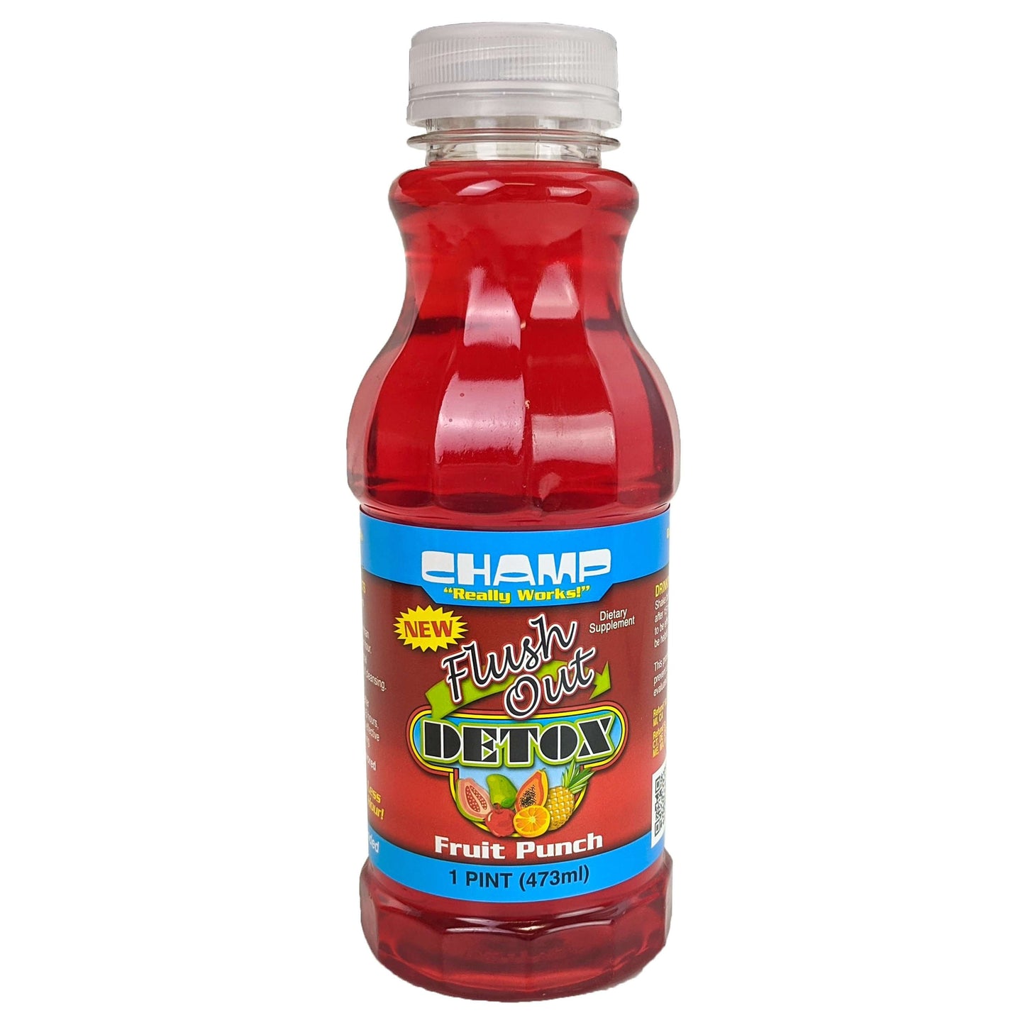 Champ Flush Out Detox Drink 1 Pint/473ml, Fruit Punch Flavor