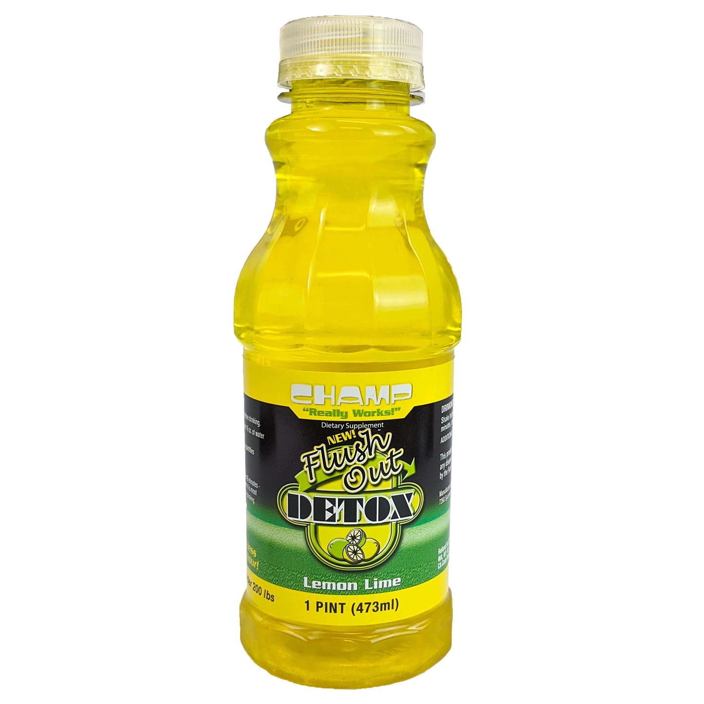 Champ Flush Out Detox Drink 1 Pint/473ml, Lemon Lime Flavor