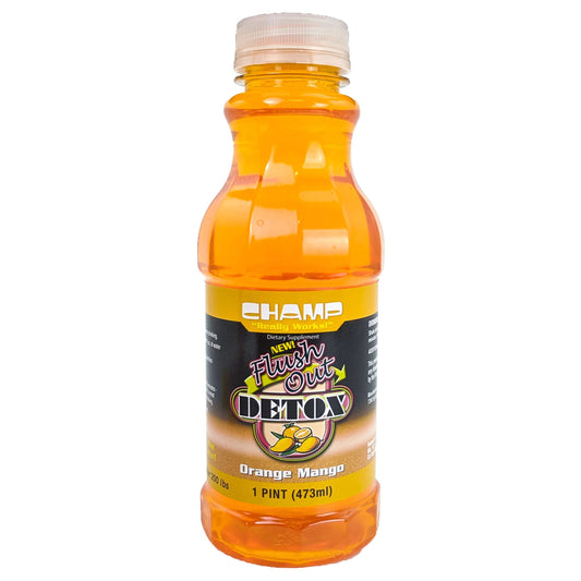 Champ Flush Out Detox Drink 1 Pint/473ml, Orange Mango Flavor