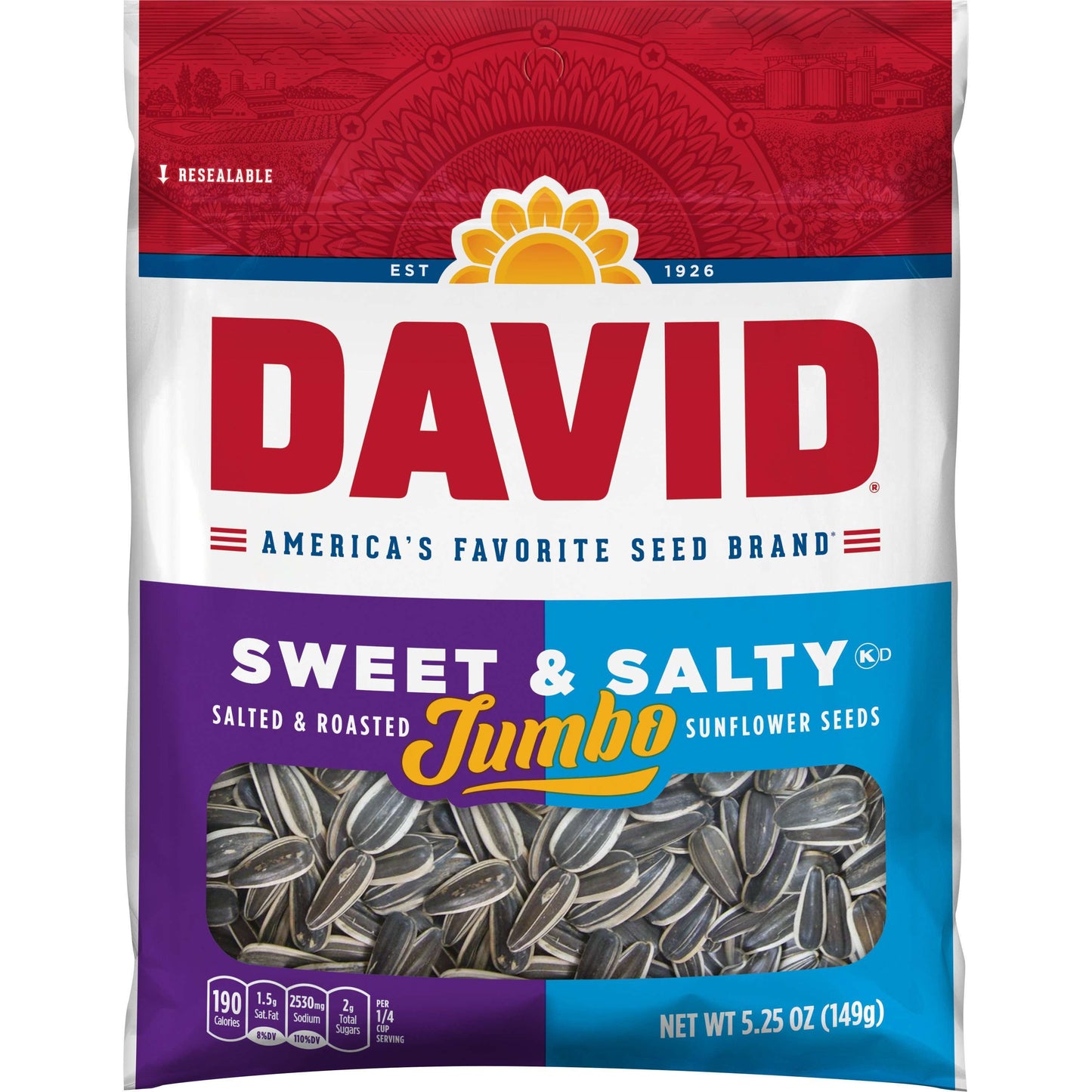 David Sweet & Salty Jumbo Sunflower Seeds 5.25oz. (149g)