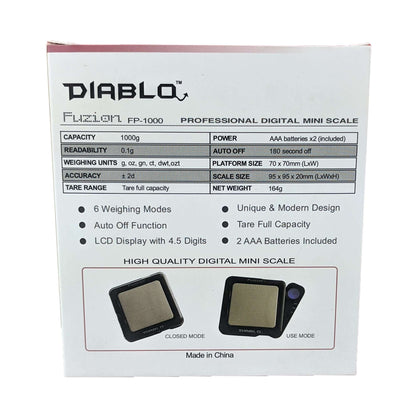 Fuzion Diablo Digital Scale, 1000g x 0.1g, FP-1000 Silver