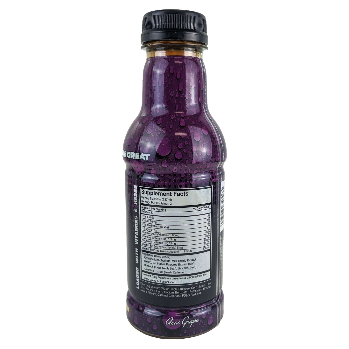 High Voltage Detox Drink, 16oz Acai Grape Flavor