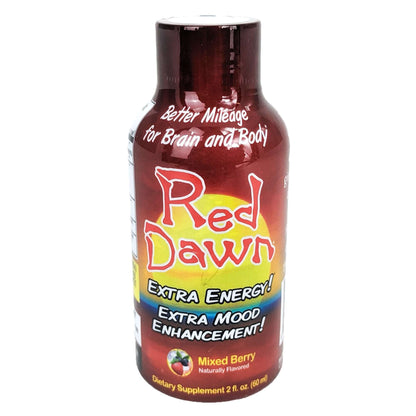 Red Dawn Energy Drink Shots 2oz Bottle, Mixed Berry Flavor