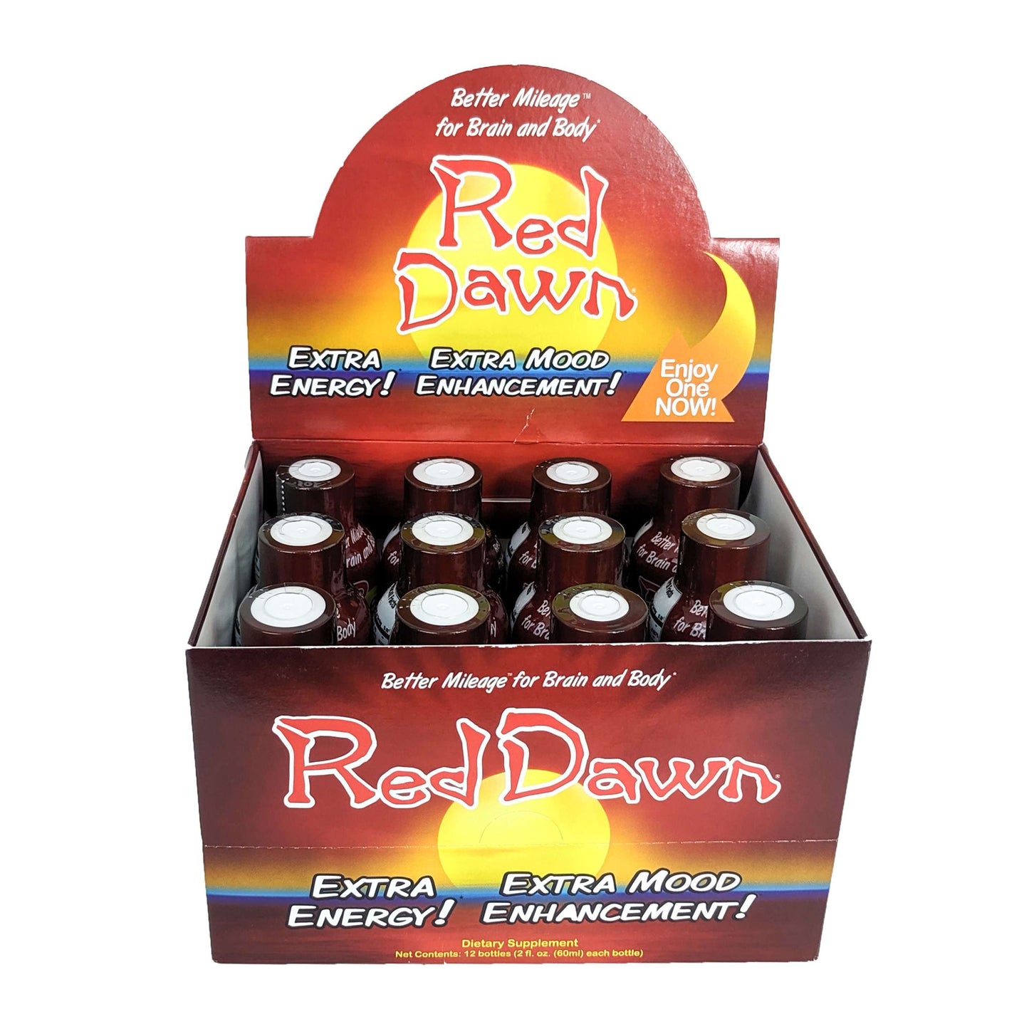 Red Dawn Energy Drink Shots 2oz Bottle, Mixed Berry Flavor