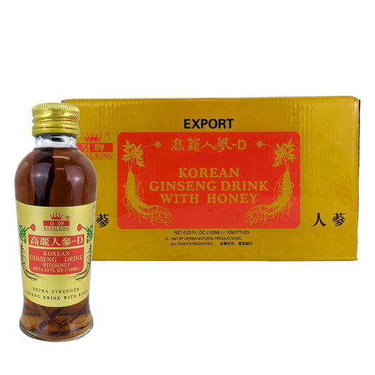 Royal King Korean Ginseng Root Drink With Honey, 120ml, Box of 10