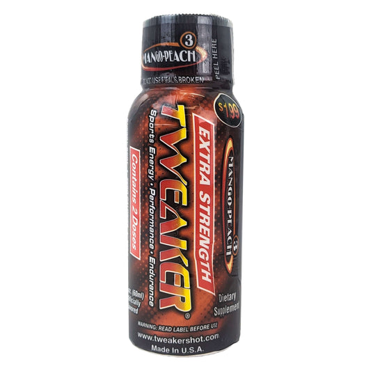 Tweaker 2oz Extra Strength Energy Shot, Mango-Peach Flavor