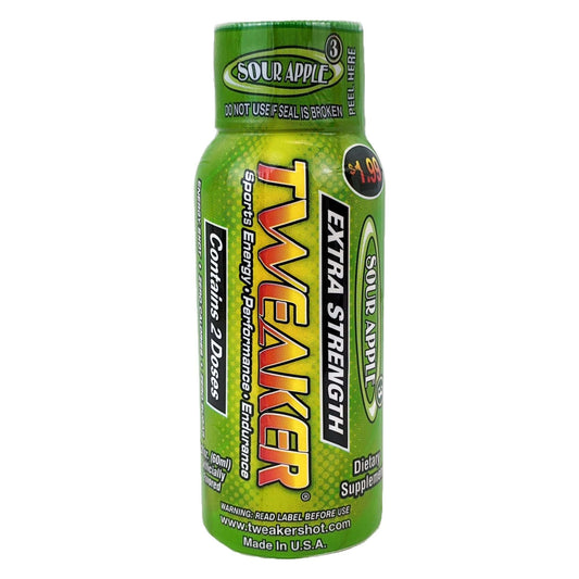 Tweaker 2oz Extra Strength Energy Shot, Sour Apple Flavor